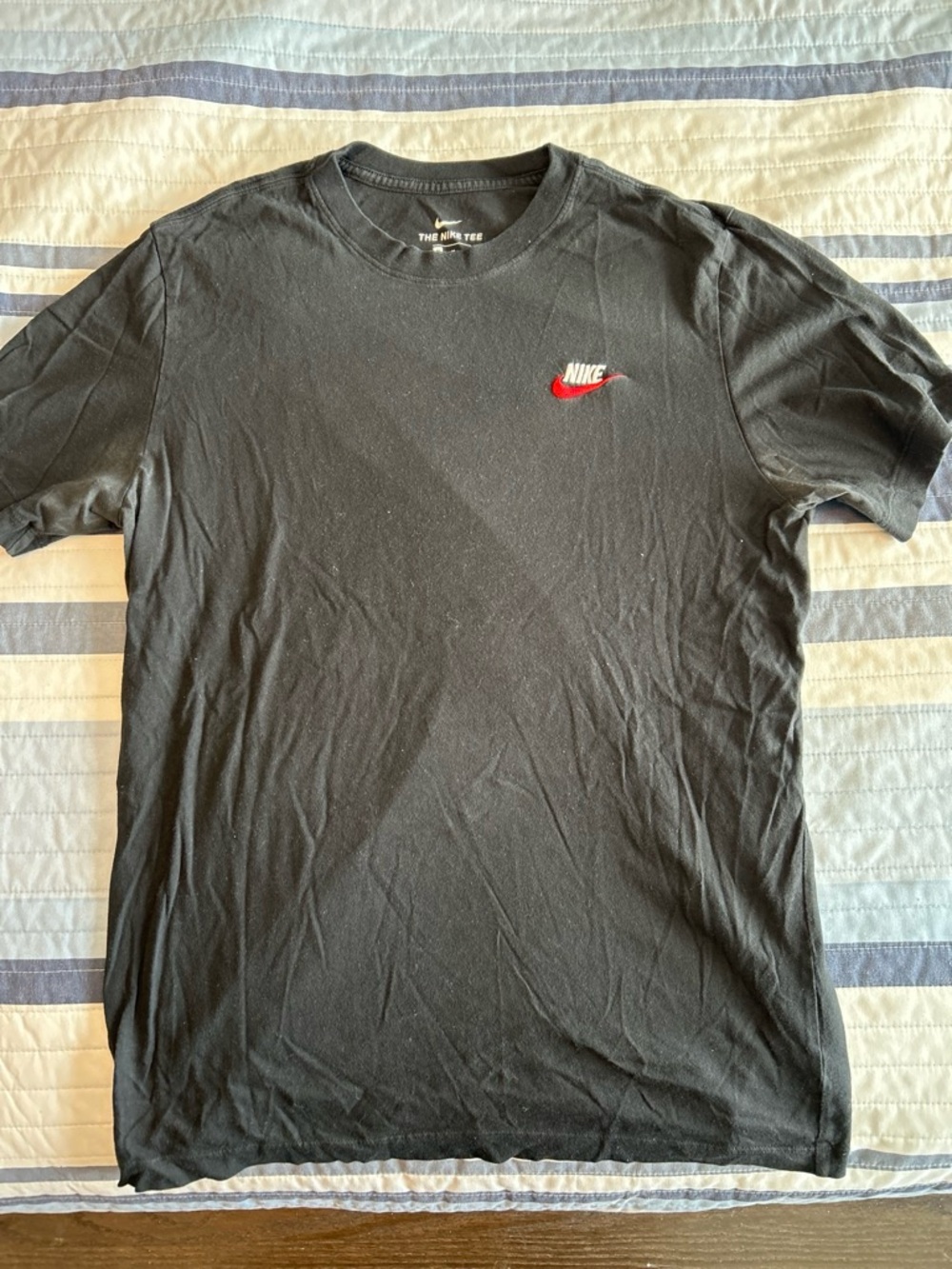 Nike Black Short Sleeve Tee with Red Swoosh